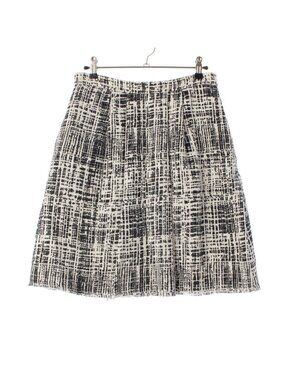 Prada Cotton Tweed Skirt White Black 38